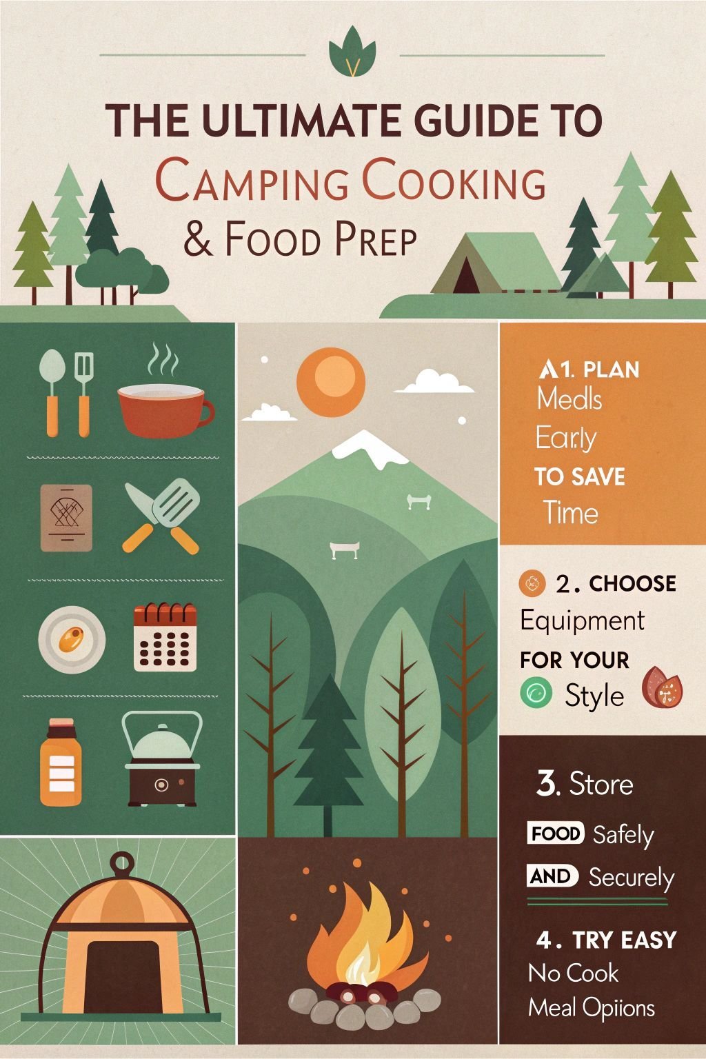 The Ultimate Guide To Camping Cooking & Food Prep infography