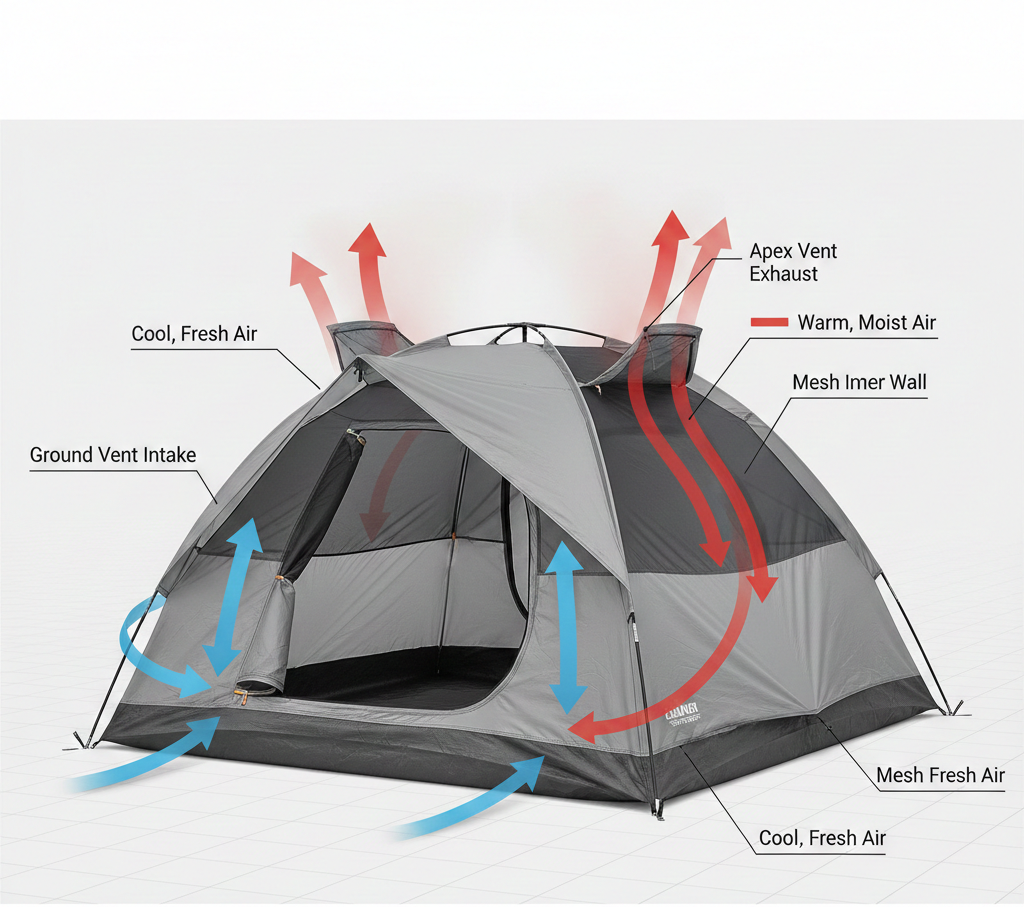 Scientific mechanism of convection airflow in a dome tent